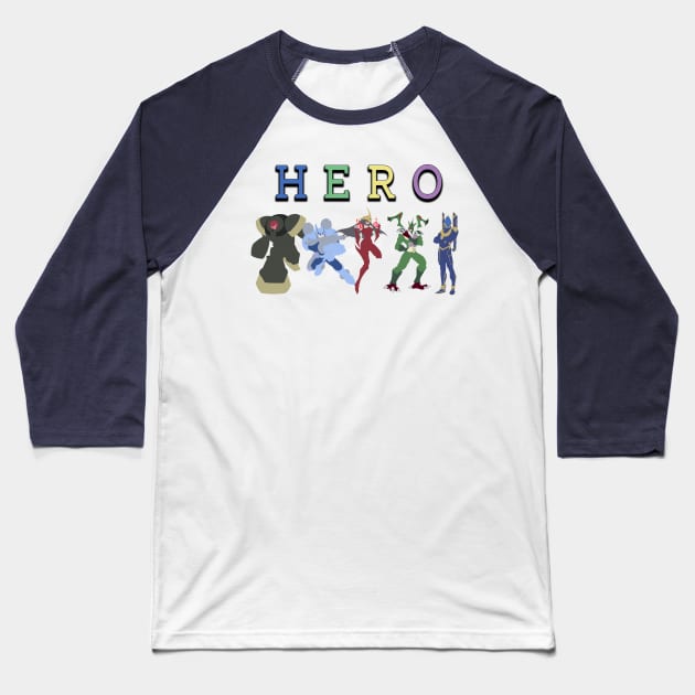 Elemental Heroes: Group Baseball T-Shirt by ComicManiac